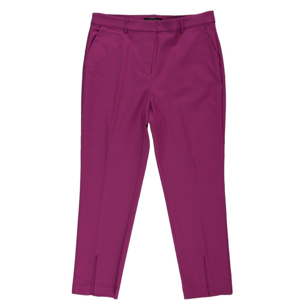 Boston Proper Ankle Pants Womens Size 14 Magenta Split Hem Slim Trousers Vintage